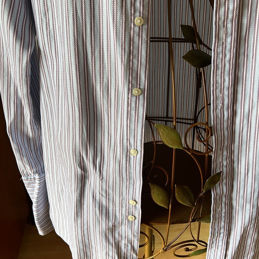 THOMAS PINK prestige Mens shirt pruple stripes size 15 1/2 - Picture 4 of 7
